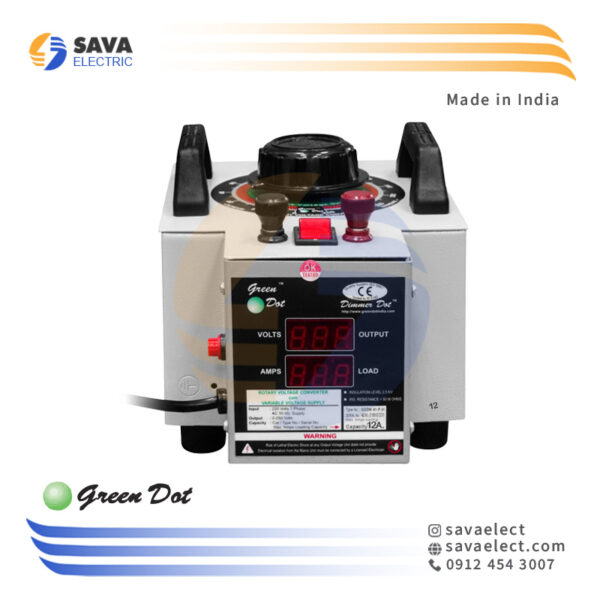 اتوترانسفورماتور متغیر تک فاز GREEN DOT INDIA GDDM-121-P-VI 3KVA