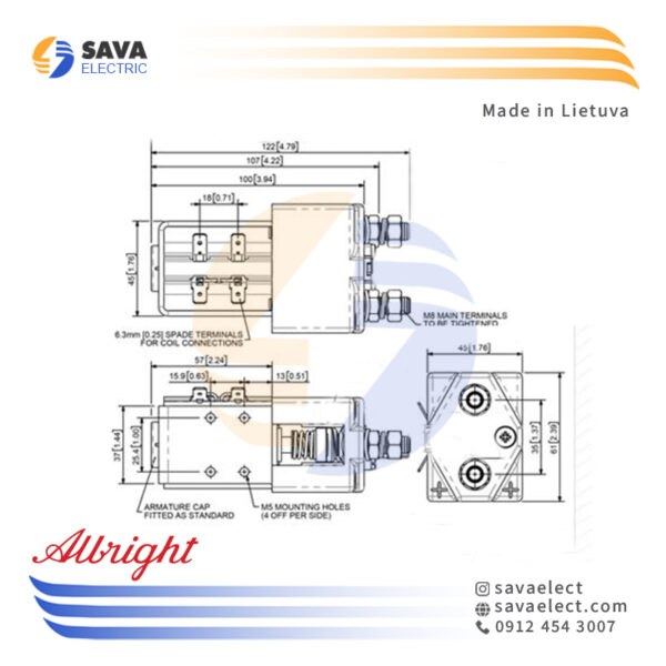 کنتاکتور DC لیفتراک برقی 150 آمپر SW180-323 آلبرایت انگلیس