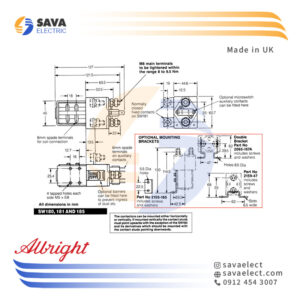 کنتاکتور DC لیفتراک برقی 150 آمپر SW181-8 آلبرایت انگلیس