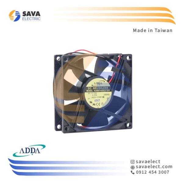 فن 80*80 بلبرینگی 12ولت DC آدا تایوان ADDA TAIWAN