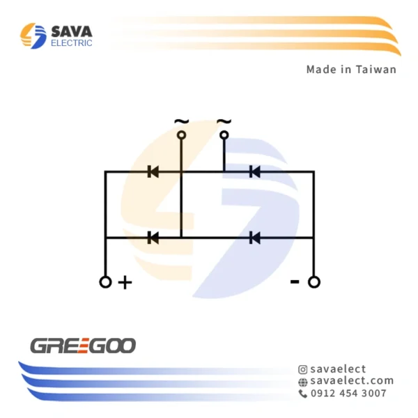 پل دیود تک فاز MDQ-100-16F گریگو تایوان