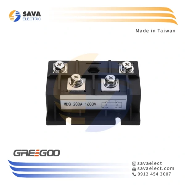 پل دیود تک فاز MDQ-200-16F گریگو تایوان