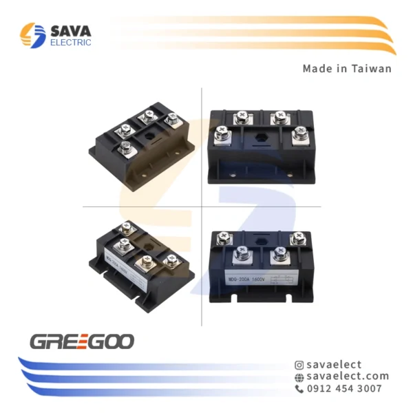 پل دیود تک فاز MDQ-200-16F گریگو تایوان