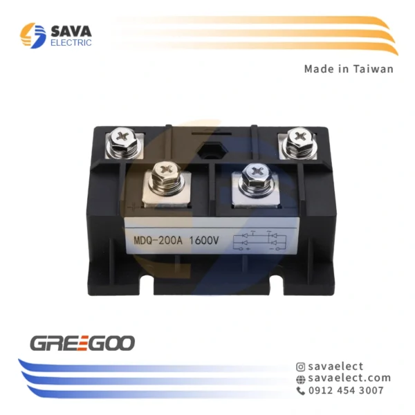 پل دیود تک فاز MDQ-200-16F گریگو تایوان