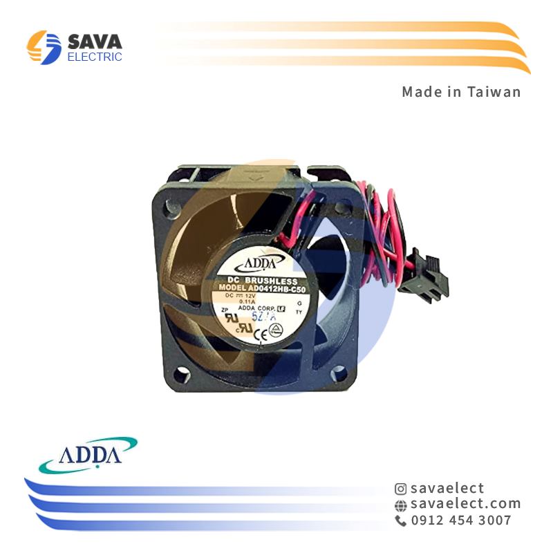 فن تابلویی40*40 بلبرینگی 12VDC آدا تایوان