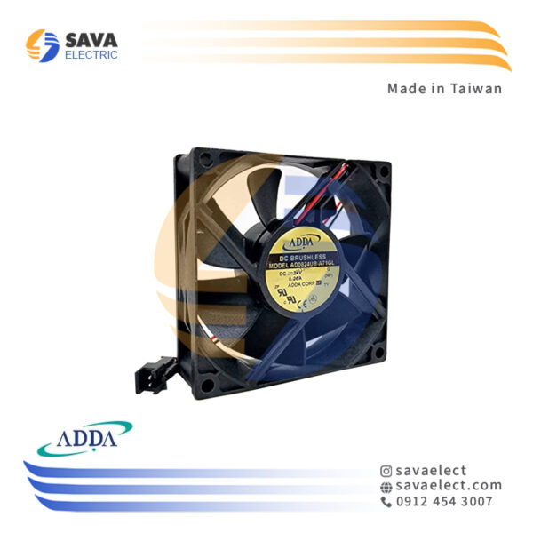 فنAD0824UB-A71GL بلبرینگی80*80*25 میلی متر(6.24W)(2سیم)آدا تایوان
